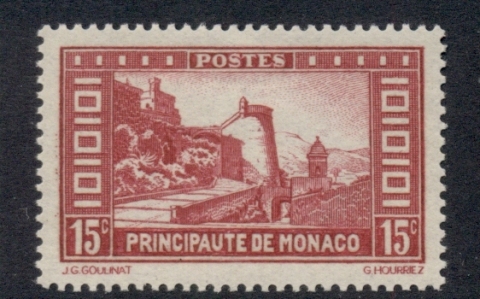 Monaco-1932-37-Old-Watchtower-15c-MUH