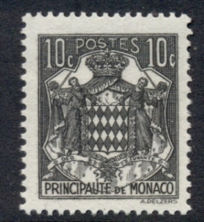 Monaco-1937-43-Coat-of-Arms-10c-black-MUH