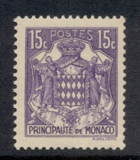 Monaco-1937-43-Coat-of-Arms-15c-MUH