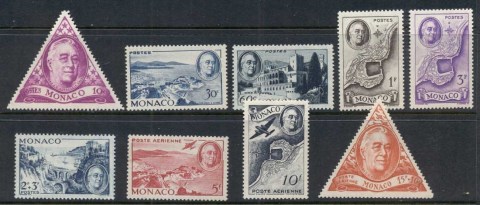 Monaco-1946-Air-Mail-FDR-Roosevelt-MUH