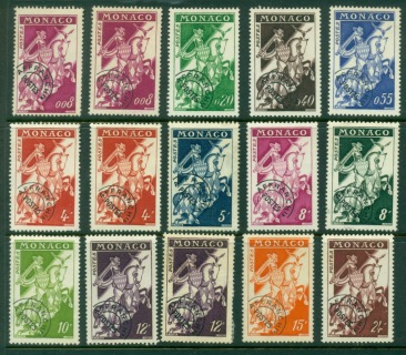 Monaco-1954-60-Knight-in-Armour-Precancels-Asst-MUH-MLH-FU