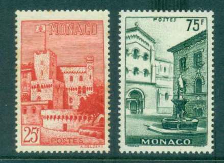 Monaco-1954-Scenic-Types-25f-toned-MLH-lot50103