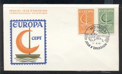 Monaco-1966-Europa-Sailboat-FDC