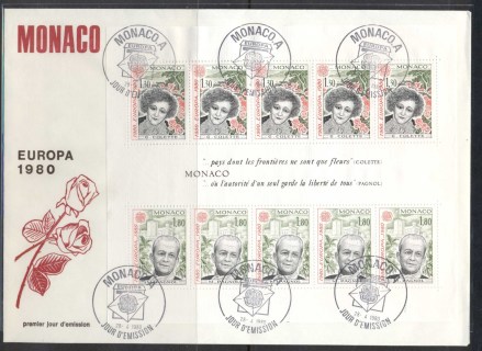 Monaco-1980-Europa-Celebrities-XLMS-FDC