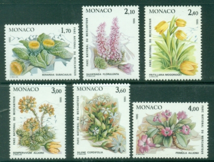 Monaco-1985-Flowers-in-Mercantour-National-Park-MUH Monaco-1985-Flowers-in-Mercantour-National-Park-MUH
