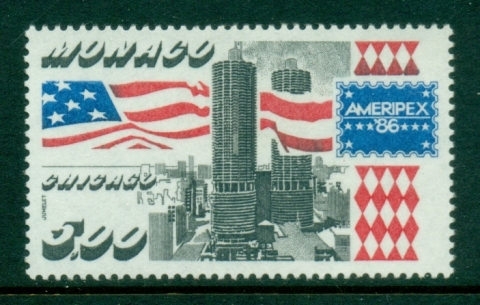 Monaco-1986-AMERIPEX-Stamp-Ex-MUH