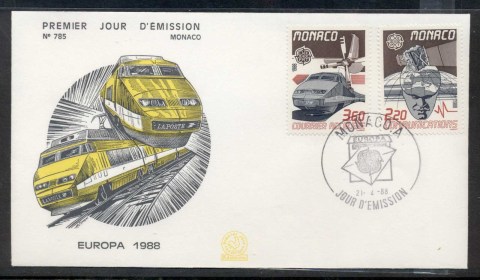 Monaco-1988-Europa-Transport-Communication-FDC