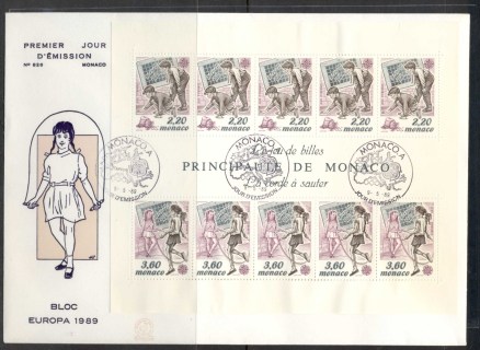 Monaco-1989-Europa-Childrens-Play-XLMS-FDC