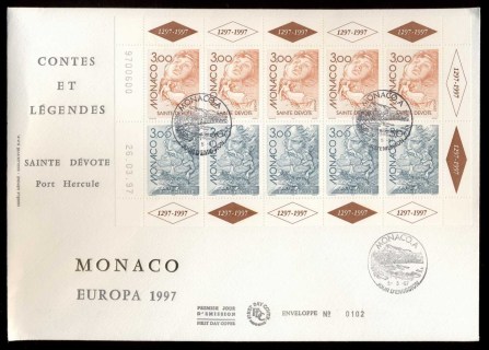 Monaco-1997-Europa-Myths-Legends-MS-XLFDC