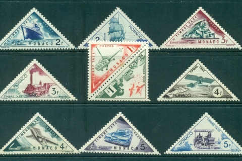 Monaco-1953-Postage-Dues-Asst-some-faults-MLH-lot34753