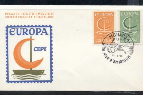 Monaco-1966-Europa-Sailboat-FDC