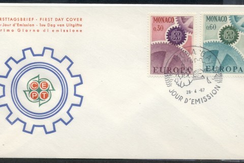 Monaco-1967-Europa-Cogwheels-FDC