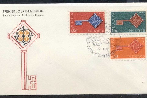 Monaco-1968-Europa-Key-with-Emblem-FDC