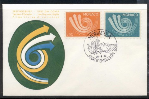 Monaco-1973-Europa-Posthorn-Arrow-FDC