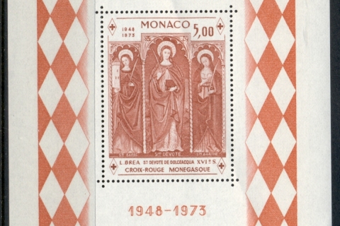 Monaco-1973-Monaco-Red-Cross-2th-Anniversary-light-crease-MS-MUH