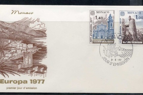 Monaco-1977-Europa-Landscapes-FDC