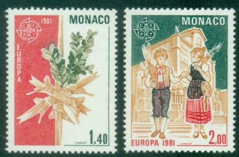 Monaco-1981-EUROPA-Stamps-Folklore-MUH