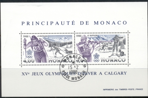 Monaco-1988-Winter-Olympics-Calgary-MS-CTO