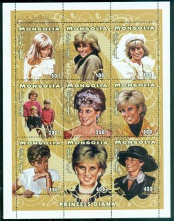 Mongolia-1997 Princess Diana in Memoriam, Many Faces of Diana MS