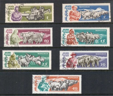 Mongolia-1961-Herdsmen-Domestic-Animals-CTO