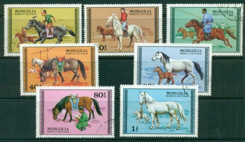 Mongolia-1977-Horses-CTO-Lot21190