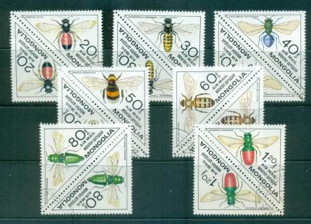 Mongolia-1979-Insects-pairs-CTO-lot56015