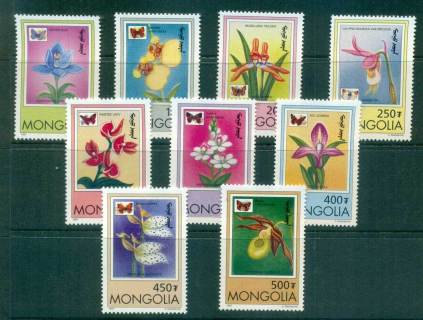 Mongolia-1997-Orchids-9-MUH-lot55982