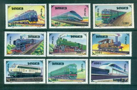 Mongolia-1997-Trains-9-MUH-lot55985