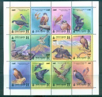 Mongolia-1999-Birds-of-Prey-sheetlet-MUH