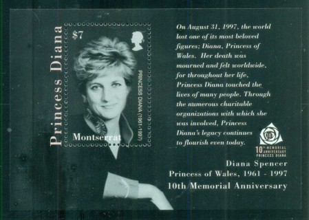 Montserrat-2007 Princess Diana in Memoriam, 10th Anniv., Princess of Wales MS