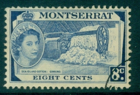 Montserrat-1953-57-QEII-Pictorial-8c-FU