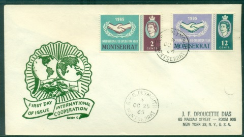 Montserrat-1965-ICY-International-Cooperation-Year-FDC