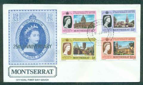 Montserrat-1978-QEII-Coronation-25th-Anniversary-FDC-lot50453