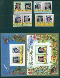 Montserrat-1985-Queen-Mother-85th-Birthday-2x-MS-MUH-Lot30256