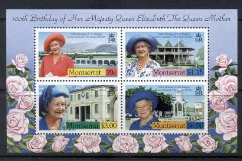 Montserrat-2000 Queen Mother 100th Birthday MS