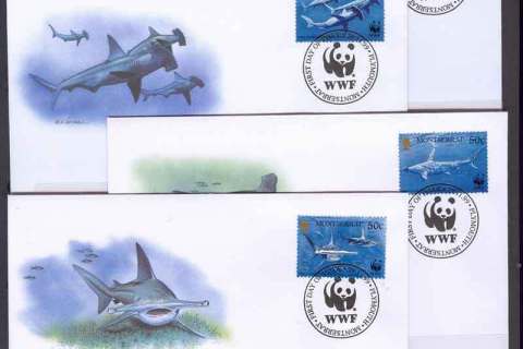 Montserrat-1999 WWF Great Hammerhead Shark FDCs