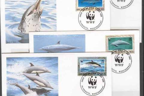 Montserrat-1990 WWF Dolphins FDC