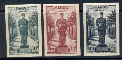 French Morocco 1951 Statue of Gen. Leclerc IMPERF