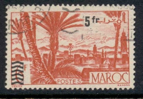 French Morocco 1951 Surcharge 5f on 6f