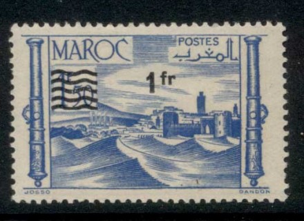 French Morocco 1954 Surcharge 1 f on 1.50f