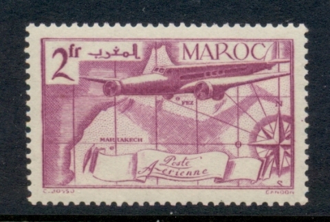 French Morocco 1939-40 Plane & Map 2f
