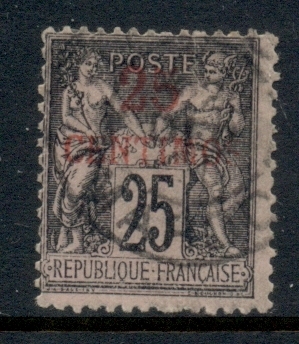 French Morocco 1891-1900 Peace & Commerce 25c on 25c black on rose