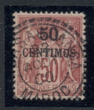 French Morocco 1891-1900 Peace & Commerce 50c on 50c carmine on rose TyII