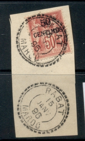 French Morocco 1891-1900 Peace & Commerce 50c on 50c carmine on rose TyII