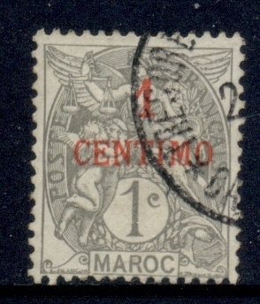 French Morocco 1902-10 Blanc 1c on 1c grey