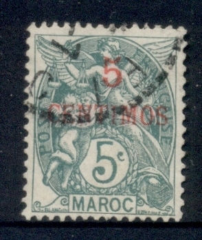 French Morocco 1902-10 Blanc 5c on 5c green