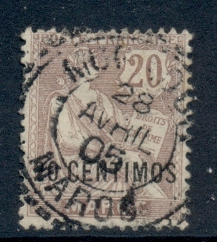 French Morocco 1902-10 Mouchon 20c on 20c brown violet