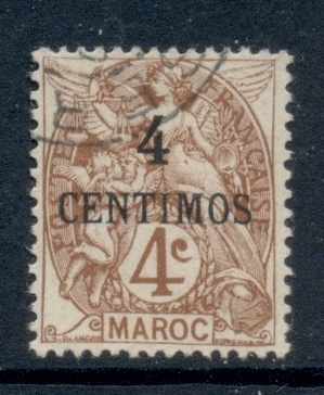 French Morocco 1902-10 Blanc 4c on 4c yellow brown