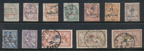 French Morocco 1911-17 Blanc, Mouchon, Merson Surcharges
