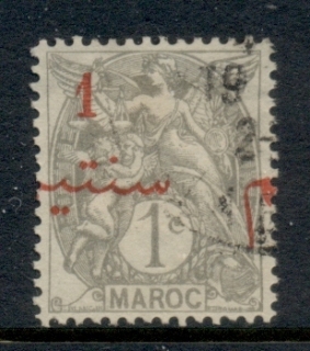 French Morocco 1911-17 Blanc 1c on 1c grey misplaced Opt